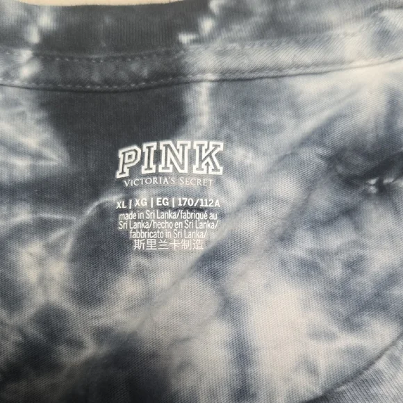 PINK Victoria's Secret Gray Tie-Dye Shirt 86 Xl - Picture 2 of 3